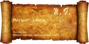 Merger Iduna névjegykártya